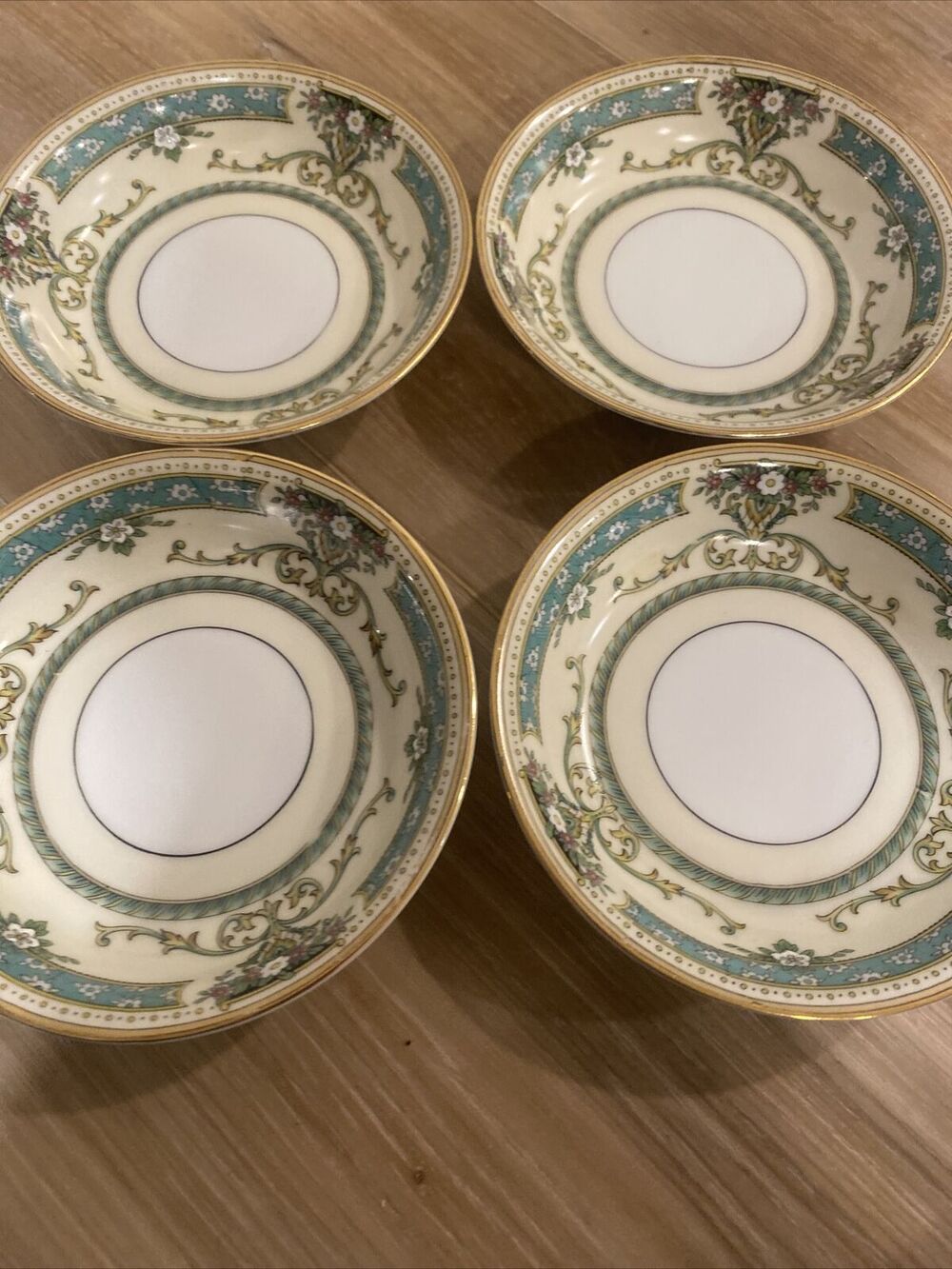 Noritake Beauvais 5.25” Fruit Bowls Set Of 4 Fine China Gold Rim Made In Japan